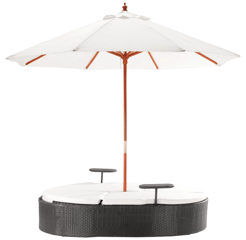Marbella Espresso Outdoor Patio Double Chaise Lounge Bed