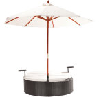 Marbella Espresso Outdoor Patio Double Chaise Lounge Bed