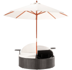Marbella Espresso Outdoor Patio Double Chaise Lounge Bed