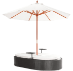 Marbella Espresso Outdoor Patio Double Chaise Lounge Bed