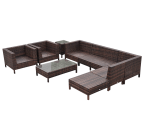 Outsunny 9-Piece Outdoor PE Rattan Wicker Sectional Patio