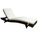 Outsunny Adjustable PE Rattan Wicker Patio Chaise Lounge Chair