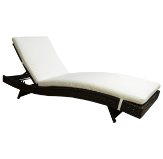 Outsunny Adjustable PE Rattan Wicker Patio Chaise Lounge Chair