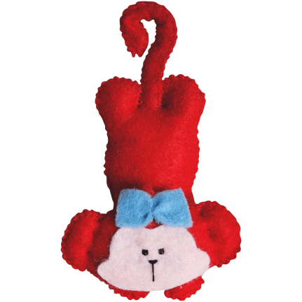 Handmade Stuffed Animals Monkeys Felt Fleece Hanging Home Decor Gifts