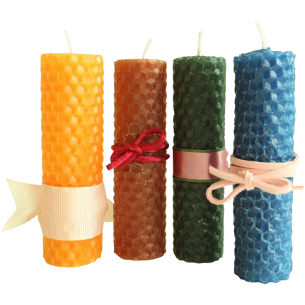 Hand Rolled 100% natural pure beeswax candle aroma Yellow