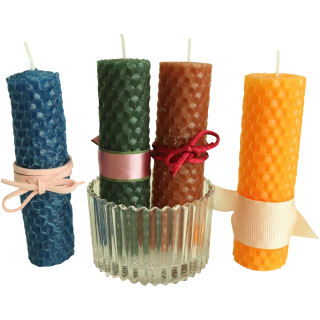 Hand Rolled 100% natural pure beeswax candle aroma Yellow