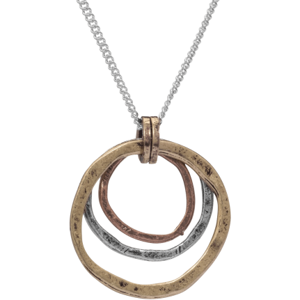 Of Earth and Ocean Handmade Sunrise Pendant Necklace Triple Circles