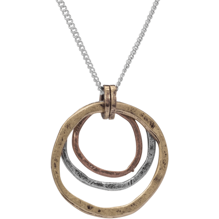 Of Earth and Ocean Handmade Sunrise Pendant Necklace Triple Circles