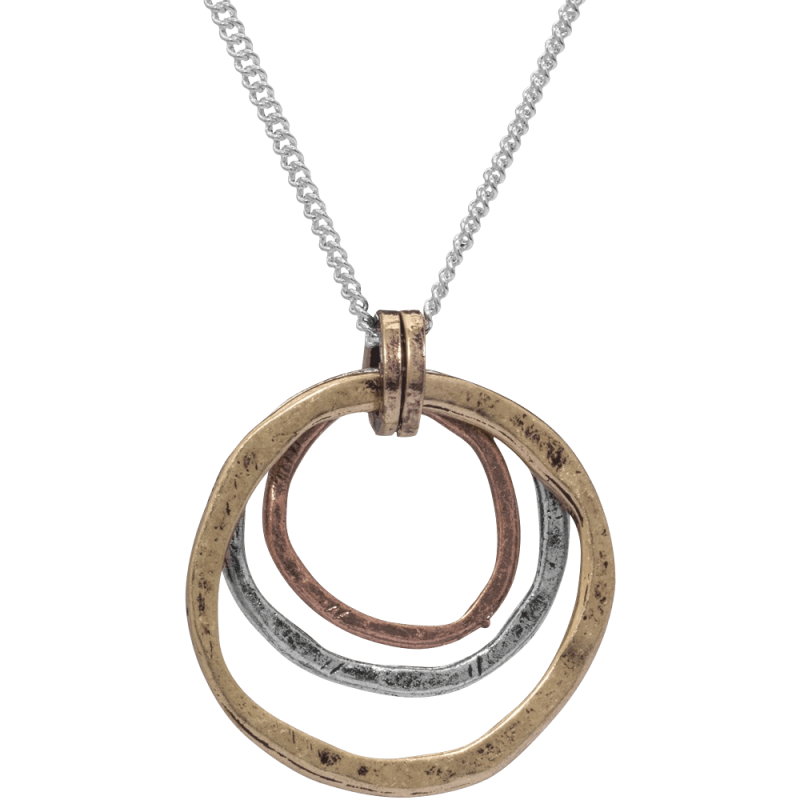 Of Earth and Ocean Handmade Sunrise Pendant Necklace Triple Circles