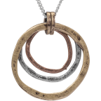 Of Earth and Ocean Handmade Sunrise Pendant Necklace Triple Circles