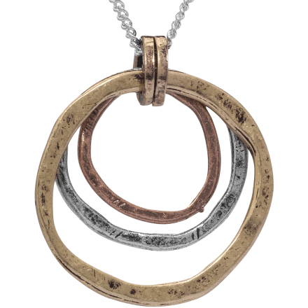 Of Earth and Ocean Handmade Sunrise Pendant Necklace Triple Circles