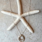 Of Earth and Ocean Handmade Sunrise Pendant Necklace Triple Circles