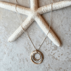 Of Earth and Ocean Handmade Sunrise Pendant Necklace Triple Circles