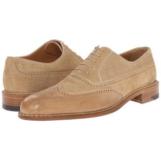 a. testoni Black Label Linen Suede Delave Calf Wingtip Oxford