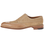 a. testoni Black Label Linen Suede Delave Calf Wingtip Oxford