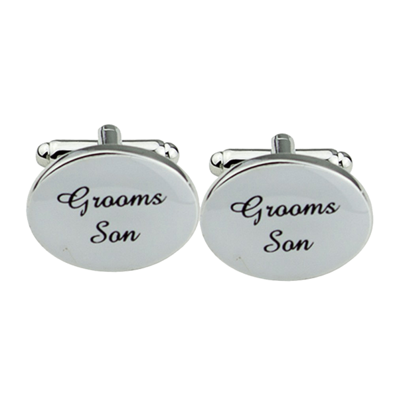 Mens Silver Wedding Cufflinks Groom Cuff Link Gift