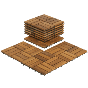 Flooring Tiles in Solid Teak Wood 