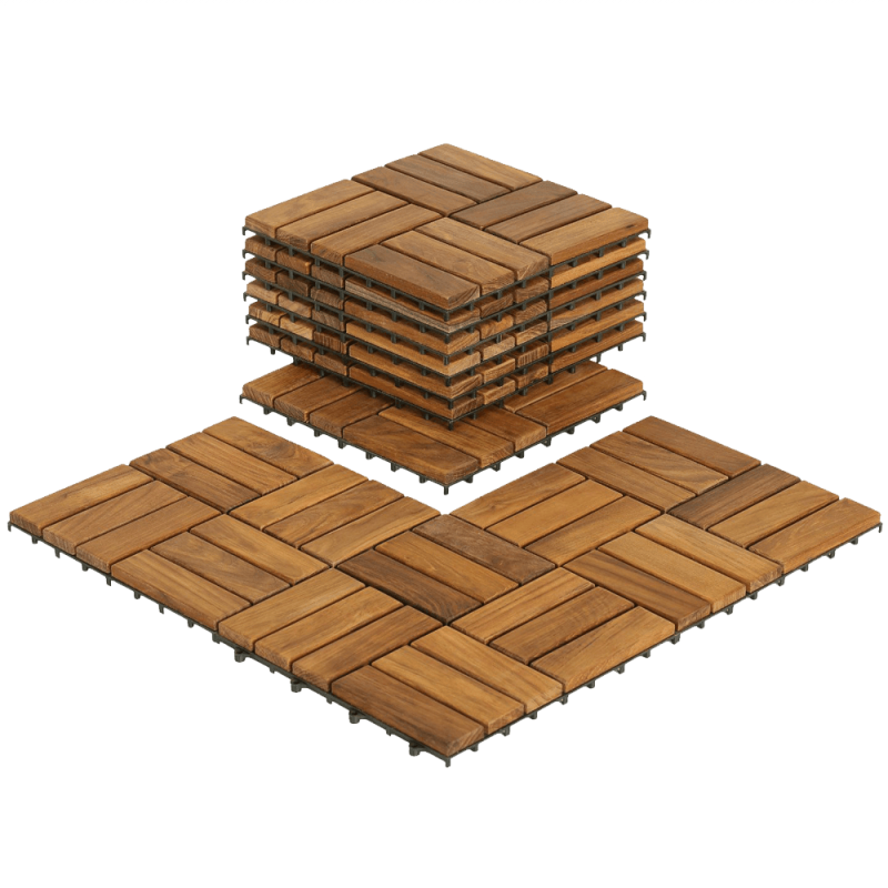 Flooring Tiles in Solid Teak Wood 