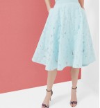 QUINIA Burn out floral A-line skirt 