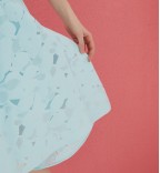QUINIA Burn out floral A-line skirt 