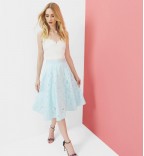 QUINIA Burn out floral A-line skirt 