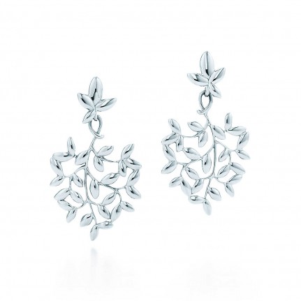 Olive leaf drop earrings