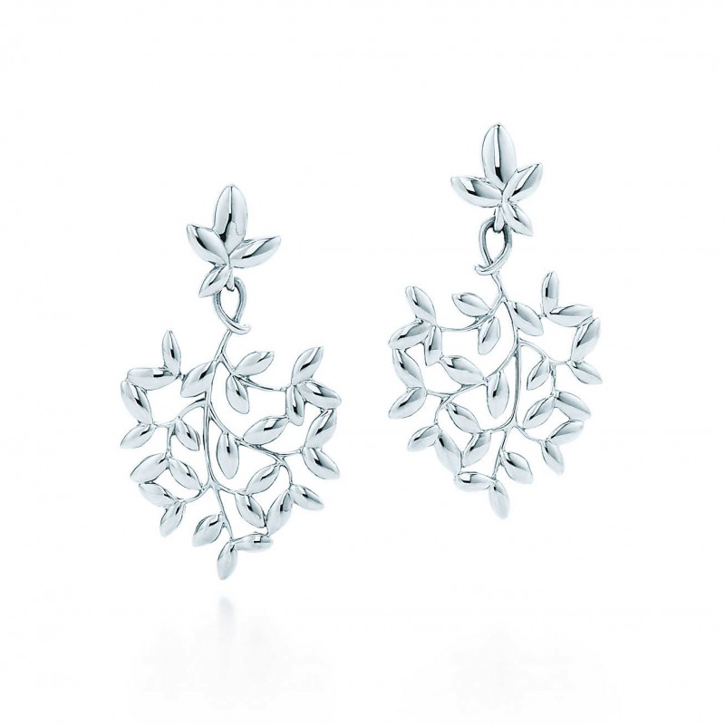 Olive leaf drop earrings