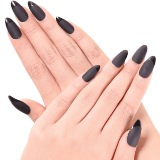 Ejiubas Grey Color Matte with Glossy Finish Nail Tips