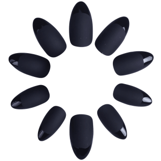 Ejiubas Grey Color Matte with Glossy Finish Nail Tips