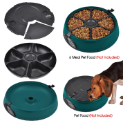 Popamazing 6 Days Cat+-Dog+Rabbit Meal Automatic Pet Feeder Auto Dispenser (Yellow) 