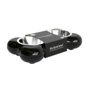 Hing Designs The Bone Bowl with Non Slip Rubber Feet and Dishwasher Safe Removable Stainless Steel Bowls, Pink