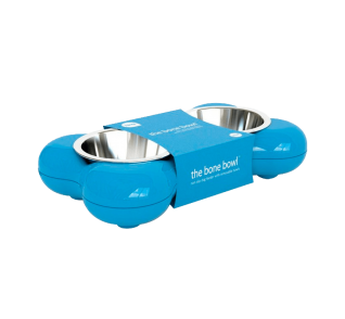 Hing Designs The Bone Bowl with Non Slip Rubber Feet and Dishwasher Safe Removable Stainless Steel Bowls, Pink