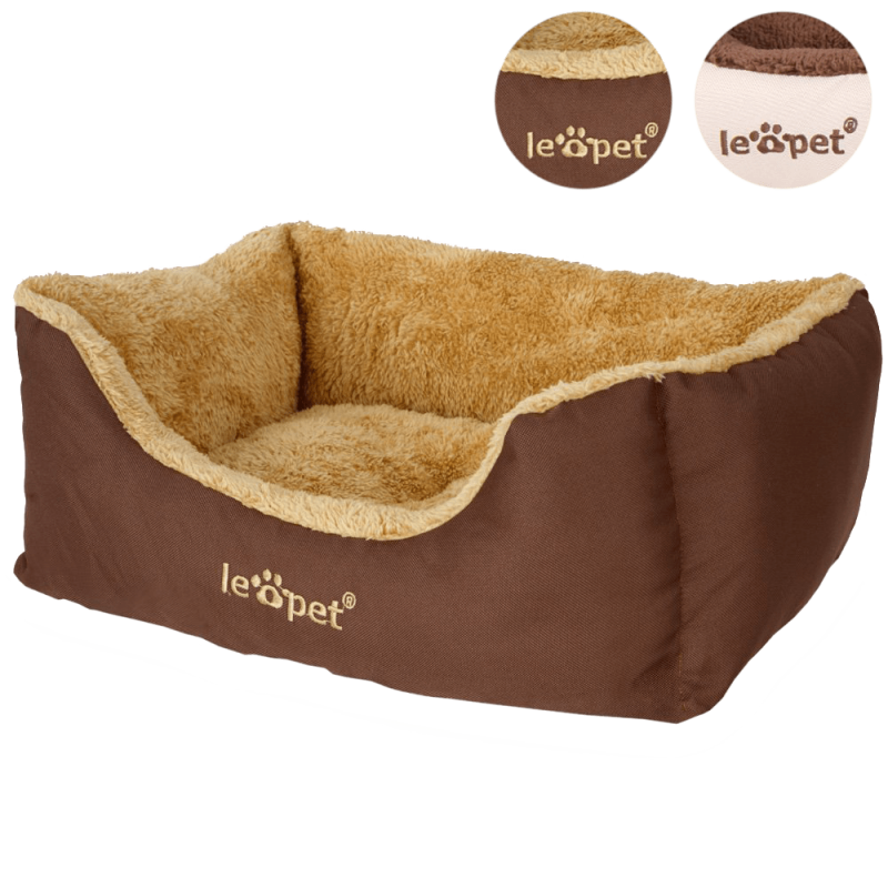 Leopet® HTBT03 Dog Bed DIFFERENT SIZES and COLOURS (Brown,-S) 