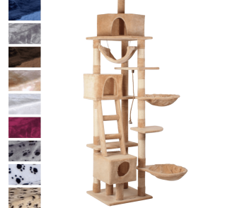 Leopet® KBD010 2beige Cat Tree Scratching Post Kitten Climbing Exercise Activity Centre Sisal Leight ca.230cm