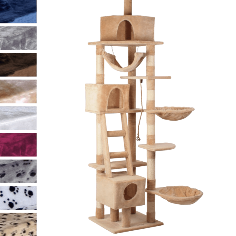 Leopet® KBD010 2beige Cat Tree Scratching Post Kitten Climbing Exercise Activity Centre Sisal Leight ca.230cm