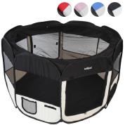 Leopet® TSPB09 Playpen for Puppies and Small Animals DIFFERENT COLOURS (Black)