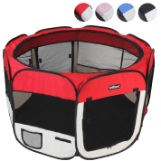 Leopet® TSPB09 Playpen for Puppies and Small Animals DIFFERENT COLOURS (Black)
