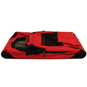 Mool Lightweight Fabric Pet Carrier Crate with Fleece Mat and Food Bag, Medium, 60 x 42 x 42 cm, Red