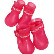 Pet Dog Rain Boots Booties Waterproof Protective Rubber Shoes,3 sizes,BLACK