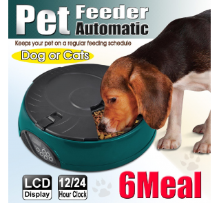 Popamazing 6 Days Cat+-Dog+Rabbit Meal Automatic Pet Feeder Auto Dispenser (Yellow) 