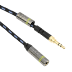 iKross 6 Feet Braided Sleeve jacket 3.5mm Male To 3.5mm Female Extension Stereo Audio Cable