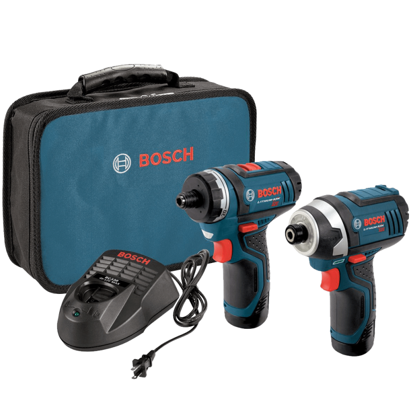 Bosch CLPK27-120 12-Volt Max Lithium-Ion 2-Tool Combo Kit (Drill Driver and Impact Driver) with 2 Batteries Charger and Case 