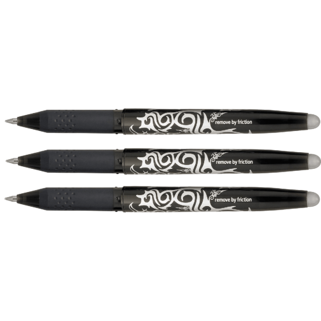 Pilot Frixion Erasable Rollerball Pack of 3 Black
