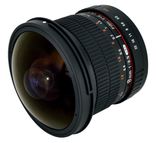 Rokinon HD8M-C 8mm f3.5 HD Fisheye Lens with Removeable Hood for Canon DSLR 8-8mm Fixed-Non-Zoom Lens