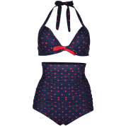 Cocoship Flora Polka Vintage Bikini Swimsuits Swimwear