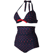 Cocoship Flora Polka Vintage Bikini Swimsuits Swimwear