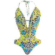 Marina West Women's Fringed Plunge Monokini Swimsuit