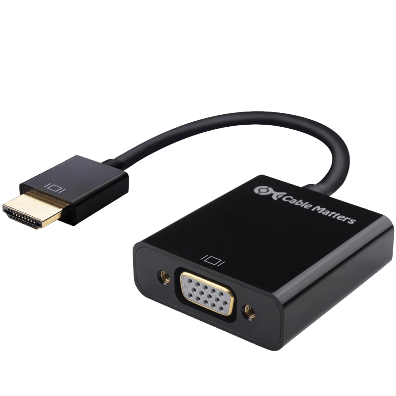 Cable Matters® Gold-Plated Active HDMI to VGA Adapter (Male to Female) with 3 Ft Micro USB Cable