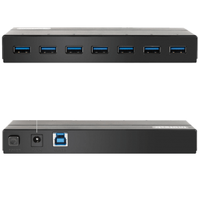 Inateck 7-Port USB 3.0 Hub with 12V 3A Power Adapter and 7 BC 1.2 Charging Ports 