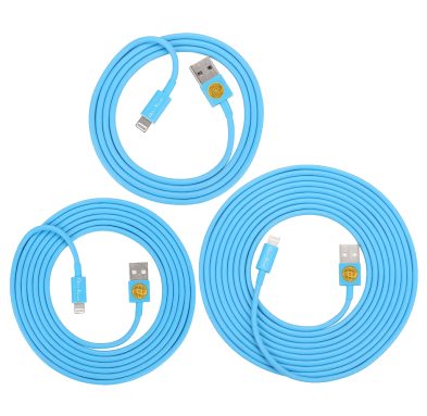 3 6 10Ft 8 Pin to USB Extended SUPER HEAVY DUTY Charging and Sync Cable Cords Charger Wire